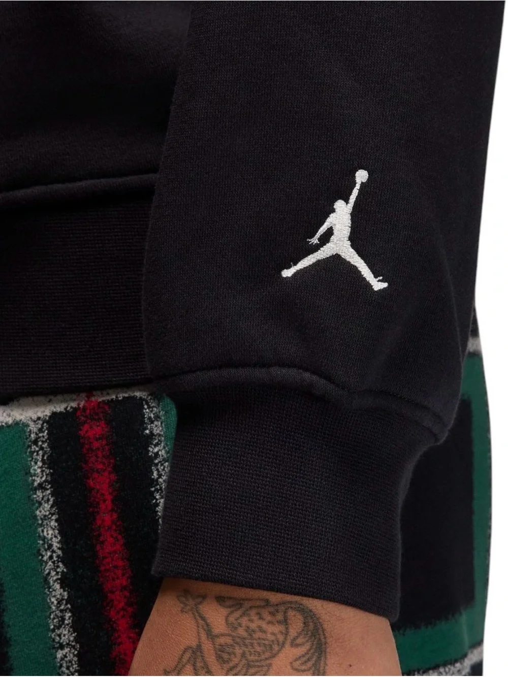 Jordan Black Crewneck Sweatshirt with Red Trim Logo